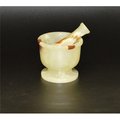 Marble Crafter Marble Crafter MO96C-LG 4 in. Modern Style Mortar & Pestle Set; Light Green Onyx MO96C-LG